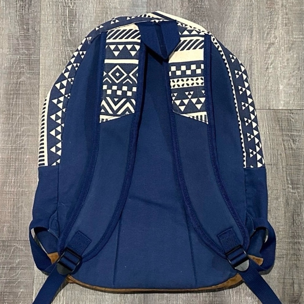 Backpack Blue Geometric Patterned 2-Pocket Backpa… - image 2